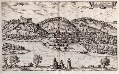 Pressburg Bratislava. Da: Civitates orbis terrarium da Georg Braun und Franz Hogenberg