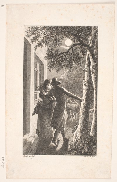 Illustrazione con rapimento di notte da Georg Christian Schule