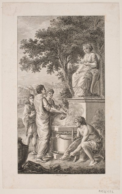 Illustrazione con scena di offerta da Georg Christian Schule