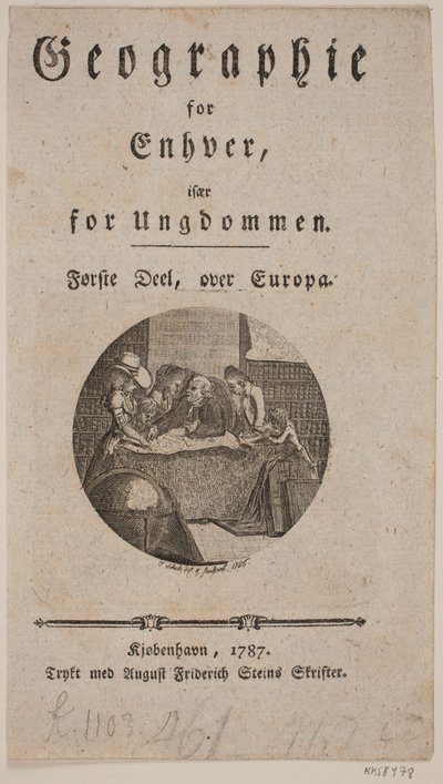 Pagina del titolo con vignetta per "Geografia per tutti" da Georg Christian Schule