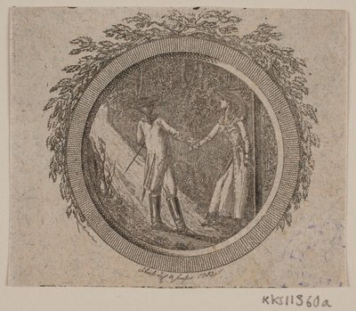 Vignetta del titolo per S. Richardson: "La storia di Miss Clarissa Harlowe", seconda parte da Georg Christian Schule