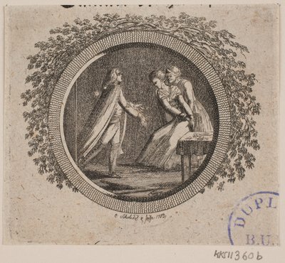 Vignetta del titolo per S. Richardson: "La storia di Miss Clarissa Harlowe", parte quinta da Georg Christian Schule