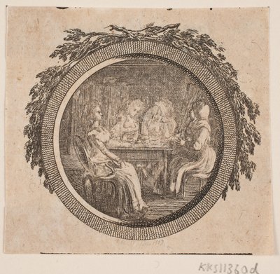 Vignetta del titolo per S. Richardson: "La storia di Miss Clarissa Harlowe", terza parte da Georg Christian Schule