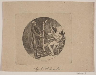 Vignetta con prete e uomo anziano da Georg Christian Schule