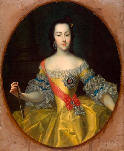 Ritratto della Granduchessa Ekaterina Alekseyevna, c. 1745 da Georg Christoph Grooth
