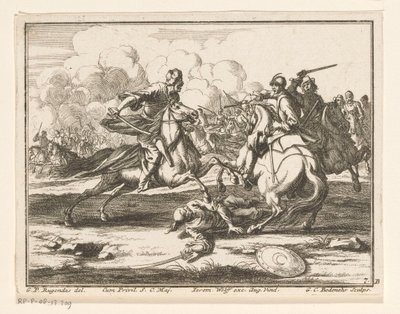 Combattimento di cavalieri contro Ottomani da Georg Conrad Bodenehr