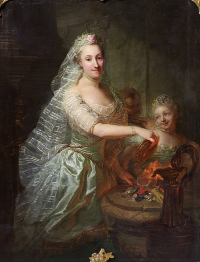 Ritratto di Maddalena Carlotta von Olthoff come sacerdotessa sacrificale da Georg David Matthieu
