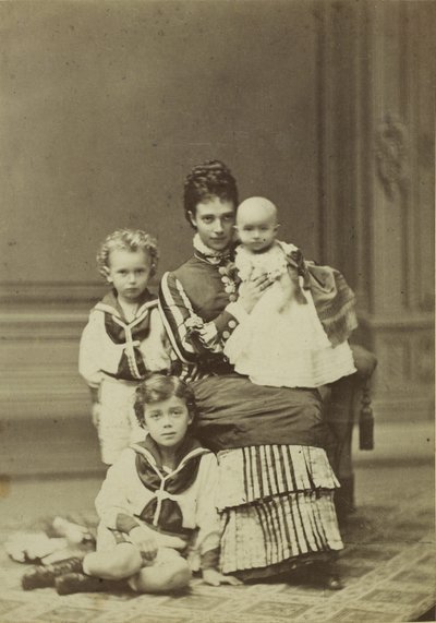 Granduchessa Maria Fyodorovna con i figli, Nicholas Alexandrovich, George da Georg Emil Hansen