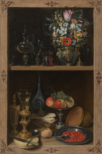 Credenza con frutta e fiori da Georg Flegel