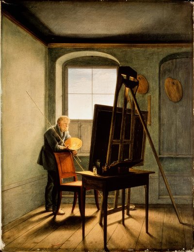 Caspar David Friedrich nel suo studio da Georg Friedrich Kersting