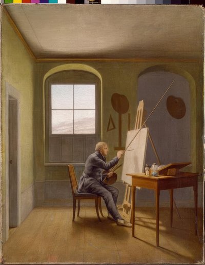 Caspar David Friedrich nel suo atelier da Georg Friedrich Kersting