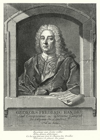 Georg Friedrich Händel, compositore barocco tedesco (incisione) da Georg Friedrich Schmidt