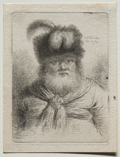 Vecchio con un cappello di pelliccia da Georg Friedrich Schmidt