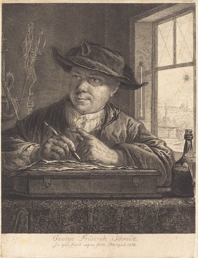 Autoritratto con un ragno alla finestra da Georg Friedrich Schmidt