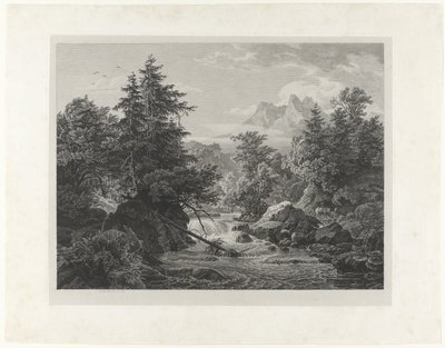 Veduta del fiume nel nord del Tirolo da Georg Heinrich Busse