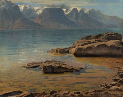 Lago di Ginevra presso Vevey verso Evian da Georg Heinrich Crola
