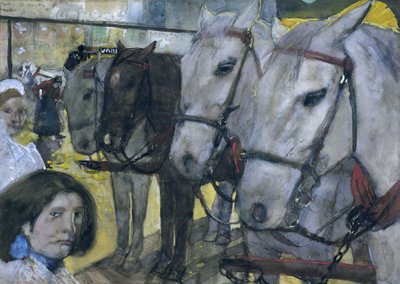 Tram a cavalli sulla diga di Amsterdam, 1893 da George Hendrik Breitner