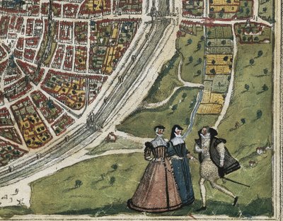 BRAUN, George (1541-1622). ORTELIUS, Abraham (1527-1598). HOGENBERG, Franz (1535-1590). Civitatis Orbis Terrarum (Theatrum orbis terrarum). 1572-1617. Parigi (1572). Dettaglio inferiore sinistro. Volume I. Incisione. SPAGNA. CASTIGLIA E LEON. Salamanca. Un da Georg Hogenberg Franz (1535 90) & Ortelius Abraham (1527 98) Braun