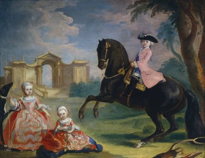 Ritratto dei figli del conte Ivan Illarionovich Vorontsov: Artemi, Anna ed Eudokia Avdotya, 1754 da Georg Kaspar von Prenner