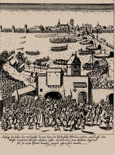 La rivolta di Fettmilch. Espulsione degli ebrei da Francoforte il 23 agosto 1614, c. 1616-1617 da Georg Keller