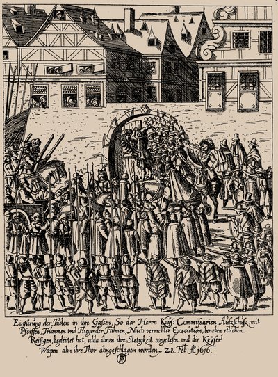 La rivolta di Fettmilch. Reintroduzione degli ebrei a Francoforte il 28 febbraio 1616 da Georg Keller