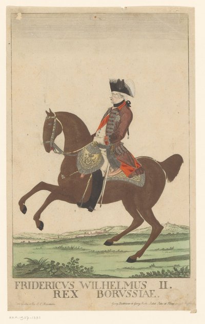 Ritratto equestre di Federico Guglielmo II, re di Prussia da Georg Mathäus Probst