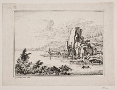 Paesaggio montano vicino a un lago da Georg Mathias Fuchs