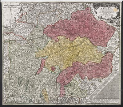 Mappa della Baviera da Georg Matthäus Seutter