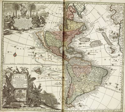 Mappa delle Americhe da Georg Matthäus Seutter