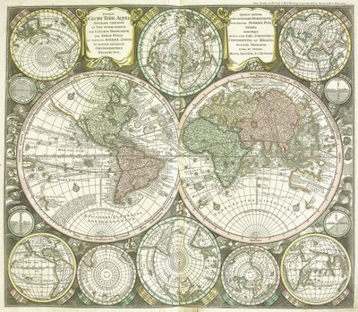 Mappa del mondo, 1744 da Georg Matthäus Seutter