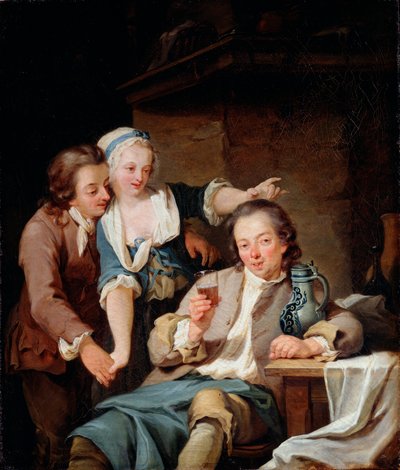 Un marito ingannato Vino e Amore, 1765 da Georg Melchior Kraus
