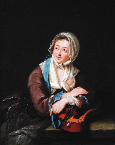 Signora con uno strumento musicale da Georg Melchior Kraus