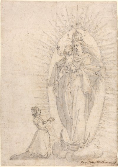 Madonna e bambino che appaiono a un supplicante da Georg Neher