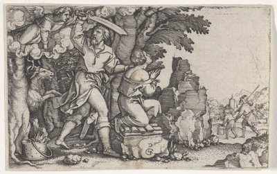 Il sacrificio di Abramo, dalla Storia di Abramo da Georg Pencz