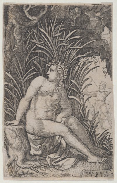 Cefalo e Procri, dalle Eroine greche da Georg Pencz