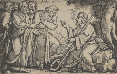 Cristo che parla ai discepoli, dalla Storia di Cristo, 1534-35 da Georg Pencz