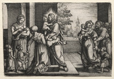Cristo con i bambini, c. 1548 da Georg Pencz