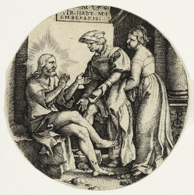 Vestire gli ignudi, da Le sette opere di misericordia da Georg Pencz