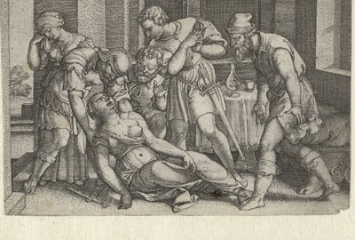 Collatino e Bruto presso la morente Lucrezia (Verhalen uit vroege Romeinse geschiedenis) da Georg Pencz