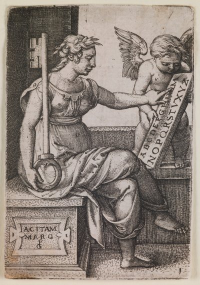 Grammatica, dalla serie "Le arti liberali" da Georg Pencz