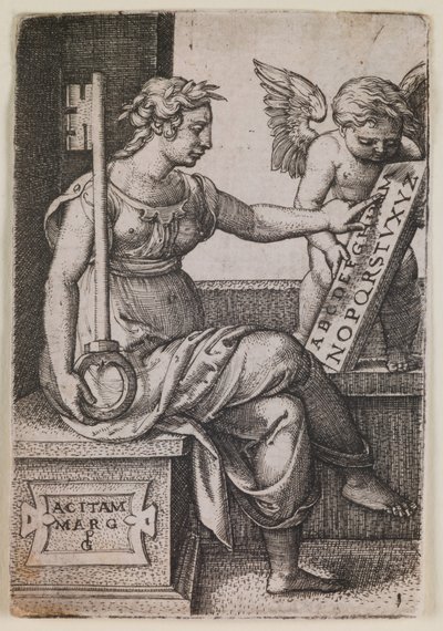 Grammatica, dalla serie "Le arti liberali", 1541 circa (incisione) da Georg Pencz