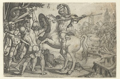 Orazio Coclite difende il ponte sul Tevere da Georg Pencz