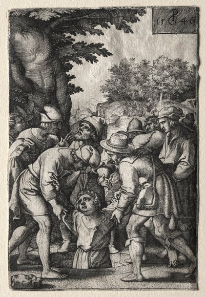 Giuseppe calato in un pozzo da Georg Pencz