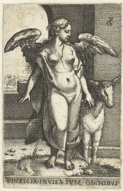 Luiheid (Pigritia Acedia) Pigricia invisa svm omnibvs Zeven Hoofdzonden da Georg Pencz