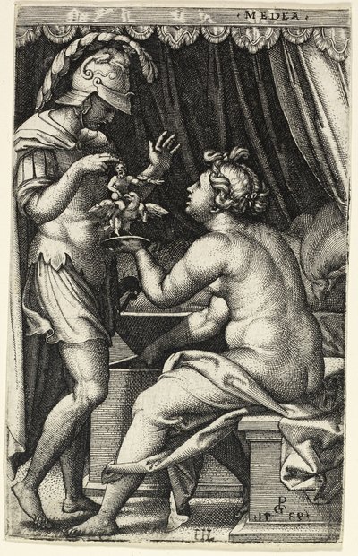 Medea e Giasone, da Eroine greche da Georg Pencz