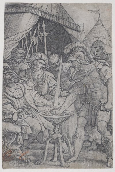Muzio Scevola e Porsenna, dagli Eroi Romani, 1535 da Georg Pencz