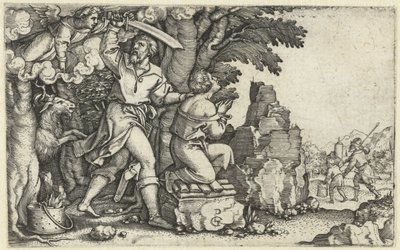 Offerta di Abramo di Isacco (serie Verhaal van Abraham) da Georg Pencz