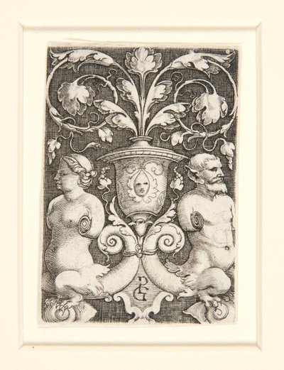 Vaso ornamentale con due figure da Georg Pencz