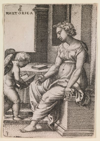 Retorica, dalla serie "Le arti liberali" da Georg Pencz