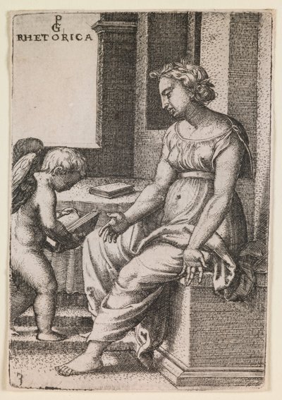 Retorica, dalla serie "Le arti liberali", 1541 circa (incisione) da Georg Pencz